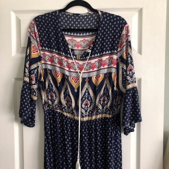 Shein navy boho maxi dress in size 2xl - Picture 3 of 6